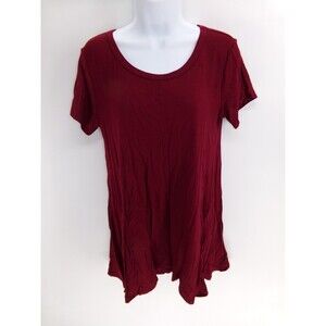 Goo Yoo USA Boutique Women's Peach Short Sleeve Long Tunic Top Soft Shirt Size M